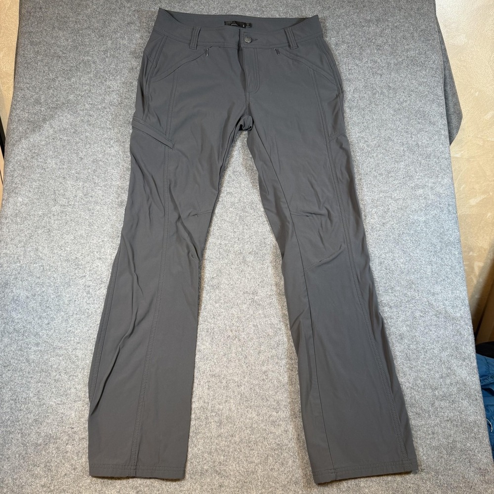 PrAna Pants Womens 8 Gray Insulated Fleece Lined Cargo Hiking Winter Stretch
